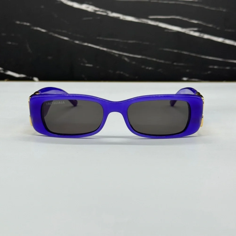 NEW BB0096S 004 BALENCIAGA PURPLE GREY SQUARE UNISEX BALENCIAGA SUNGLASSES